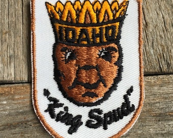Idaho "King Spud" Vintage Souvenir Travel Patch from Voyager - New In Original Package