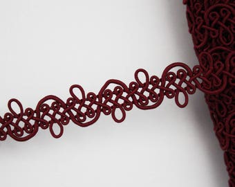 Burgundy stripe 20 mm, 1 m, trimming, burgundy stripe cotton