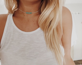 Silver Chain with Turquoise Choker