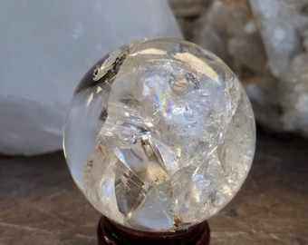 Large AAA Quality Rainbow, Clear Quartz Crystal Sphere