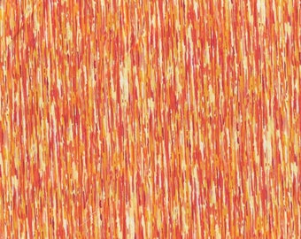 Tissu coton dégradés de fines rayures jaunes et orangés