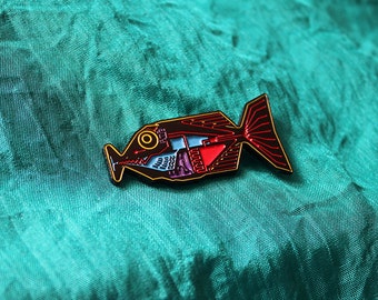 babel fish enamel pin