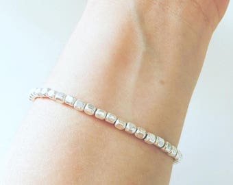 Fully silver 925 bracelet with nuggets