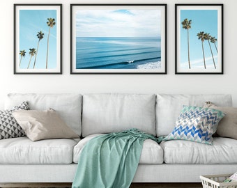 Set Of 3 Prints, Tropical Print Set, Palm Print, Palm Poster, Palm Tree Print, Palm Photography, Palm Digital Print, Triptych
