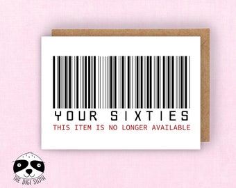 Funny 70th Birthday Card, Sixty, Seventieth Birthday, Your 60s No Longer Available, Expired Barcode, Birthday Card for Friend, 70 - F035