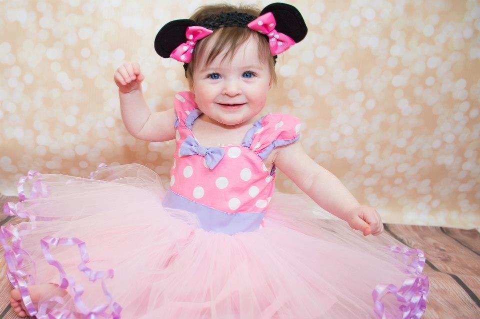 Baby Minnie Mouse Dress Size 6 12m Pink And Lavender Minnie