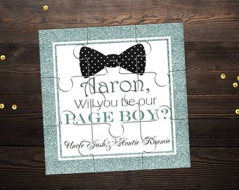 Will You Be My Page Boy Personalized Groomsman Puzzle Invitation Will You Be My Ring Bearer Proposal Gift Wedding Invitation