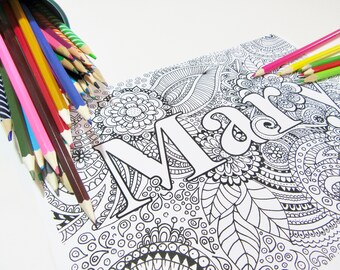 Personalized Name Printable, Kids Printable DIY, PDF Printable, Coloring Pages, Name Printable, Kid Activity, Custom Name Printable, Doodle