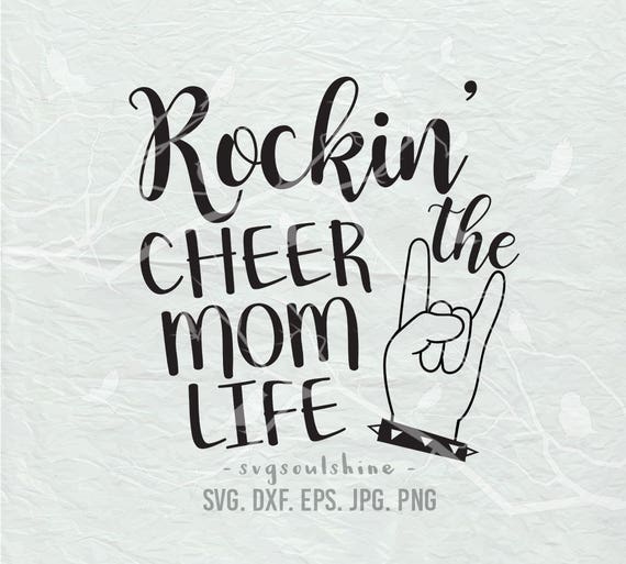 Download Rockin' the Cheer Mom Life SVG File Silhouette Cut File