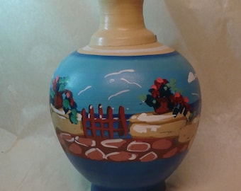 A handmade and handpainted Greek museum replica vase