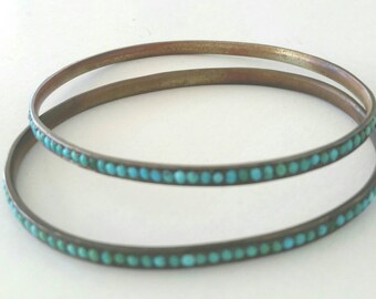 RARE Victorian turquoise bangles | matching set