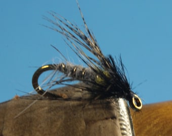3-pack "Peeking Caddis", fly fishing fly, hand-tied flies, soft hackle flies, wet flies, Trout flies, nymph flies, Cadddis flies