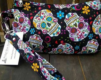 Sugar Skull Wristlet Clutch