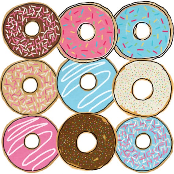 Donut Clip Art Hand drawn Clip Art Donut Set Cute Clip