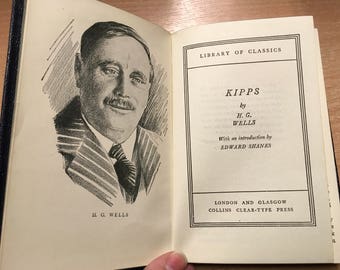 Kipps H G Wells Collins Clear Type Press Library of Classics Blue Soft Back Book