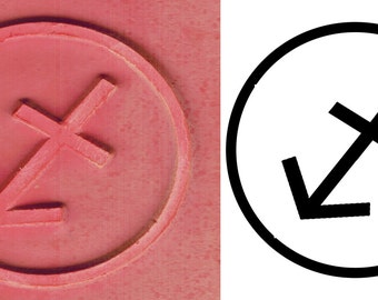 Astrological Design Stamp for Ceramic Clay - Scrapbooking - Celestial Symbol for Sagittarius Stamp - Zodiac Sagittarius Design Stamp Tool
