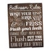 Bathroom Rules Sign Bathroom Rules Sign Rustic Kids Bathroom Art Kids Bathroom Decor Rustic Bathroom Sign Bathroom Wall Art