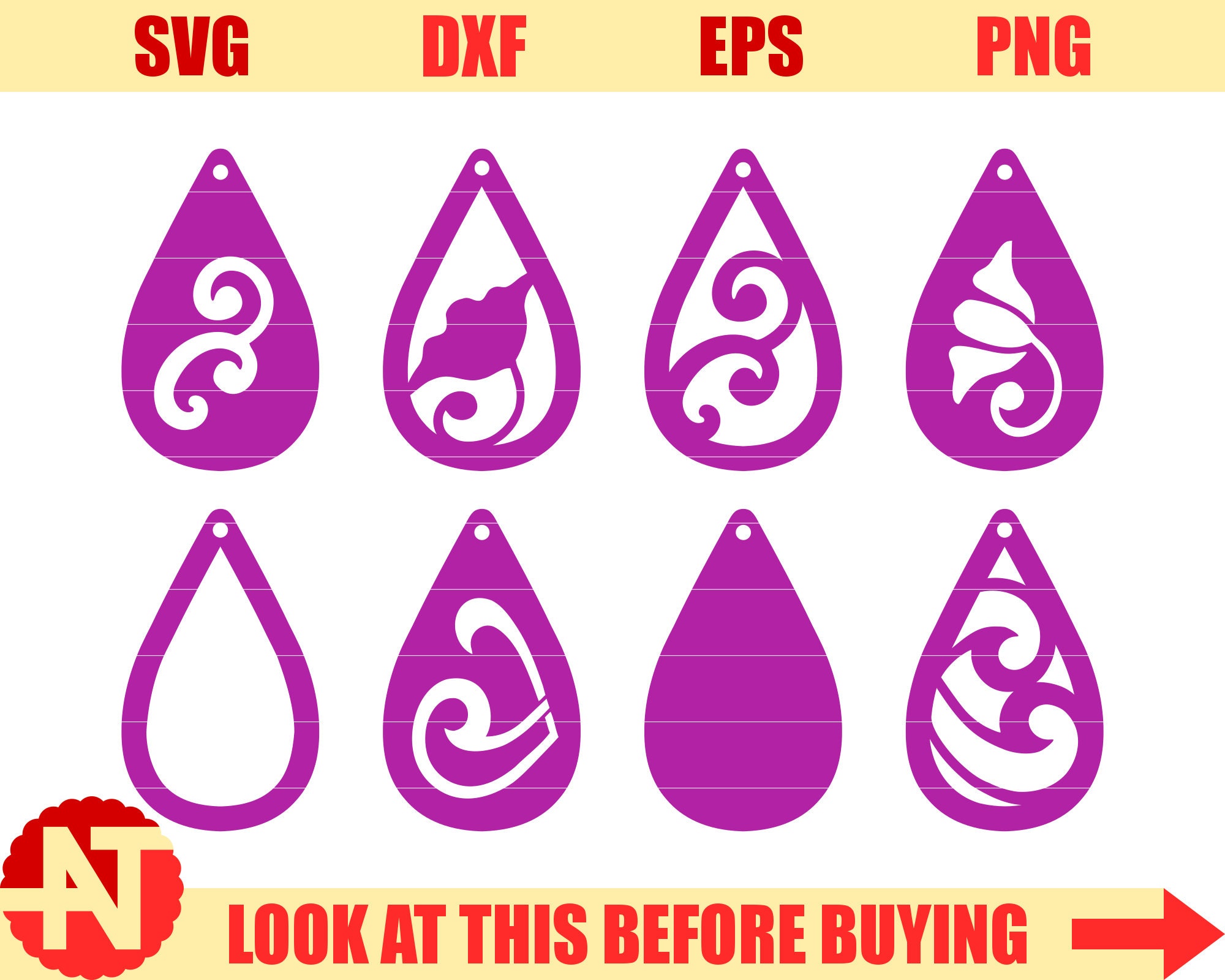 Download Tear drop SVG Pendant SVG Dangle earrings svg Leather earning
