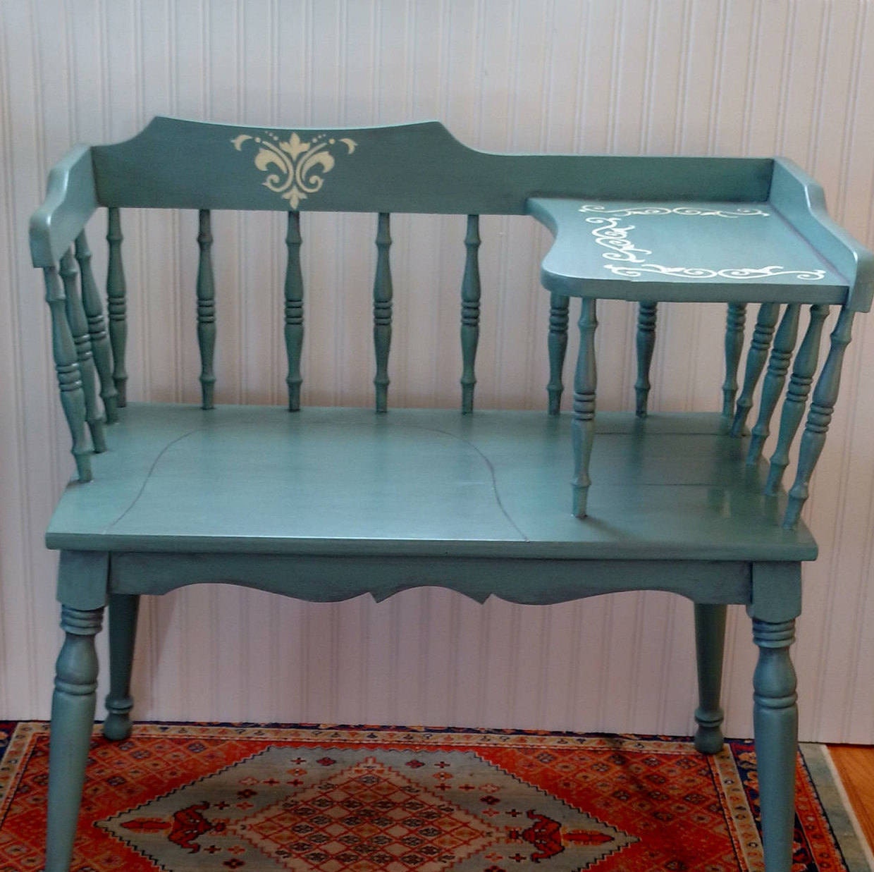 Vintage Gossip BenchVintage Telephone TableMCM gossip