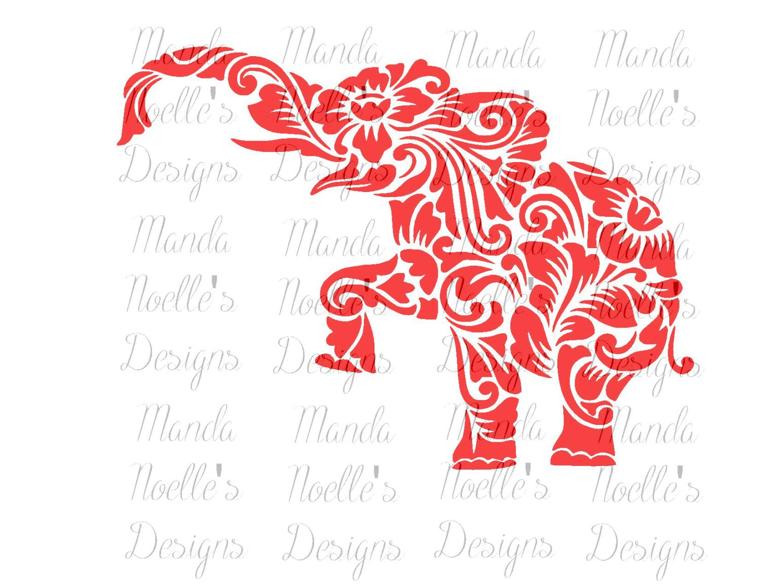 Download Alabama SVG Floral Elephant SVG Bama Silhouette or SVG