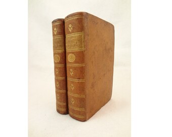 1559 Plutarch Moralia (Morals) in Italian, in two volumes, leather & gilt