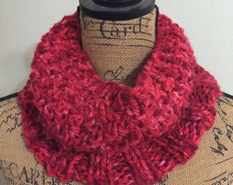 Red Soft Warm Chunky Oversized Cowl