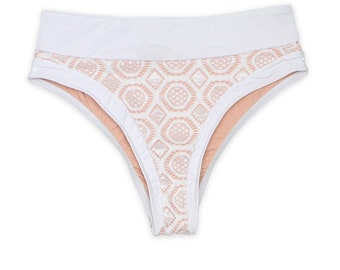 high waist cheeky swim bottoms