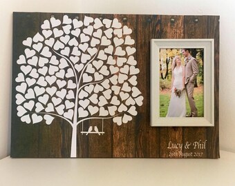 Wedding guest book alternative - Wedding guestbook- Wedding guest book wood effect- gastebuch alternative