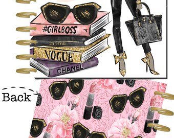 Girl Boss HAPPY PLANNER Cover, African American Happy Planner Cover, Stylish Planner Covers, HP Planner Cover, Dark Skin Girl, Stylish Cover