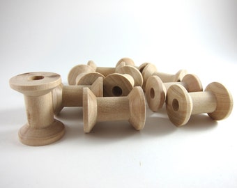 Wooden Spools | Unfinished Wood Thread Spools, Sewing Spools, Craft Spool for Thread, Ribbon, Washi Tape, Cotton Twine (1-1/8 inch tall)