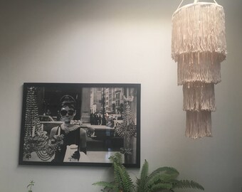Handmade Crochet Chandelier ||| Natural Fibers ||| Mexican Folk Art ||| Home Decor