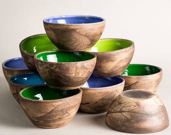 Ceramic pottery bowl, ceramic cereal bowls, clay bowl handmade,handmade pottery clay bowl, ceramic bowl with leaf, terracotta bowls pottery