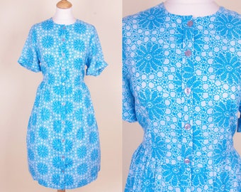 60s ‘Lady Daytimer’ Flower Dress L/XL - 33'' waist