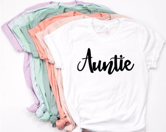 Auntie Shirt, Blessed Auntie, Auntie T Shirt, Aunt Shirt, Family Shirt, Auntie Squad, Christmas Gift, Aunt Life, Pregnancy Announcement
