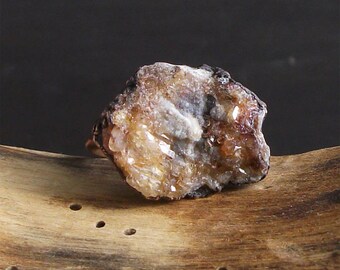Druzy Ring Copper Size 9 Chalcedony Rough Stone Jewelry Raw Crystal Copper Raw Gemstone Ring Midwest Alchemy