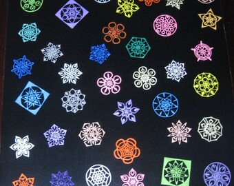 Colored Paper Snowflakes (Hand Cut, Small)