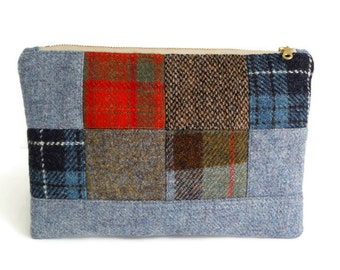Harris Tweed - One-of-a-Kind - Patchwork Clutch - Check - Tartan - Purse - Clutch Bag