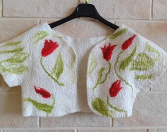 Elegant Bolero hand felted wool