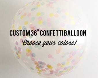 Confetti Balloons 36" Confetti Balloons Jumbo Confetti Balloons Custom Confetti Balloons Choose Your Color Balloons Confetti Balloons Party