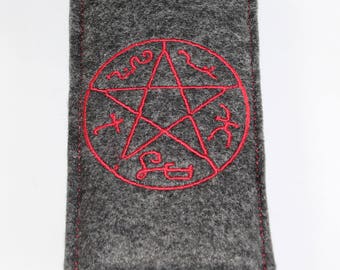 Supernatural inspired cell phone pouch - Devil's Trap