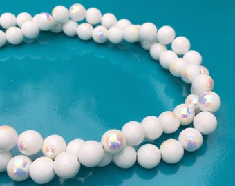 Beach Bride Necklace Bridal Necklace Double Strand White Necklace Two Strand White Necklace 2 Strand White Necklace White Gemstone Necklace
