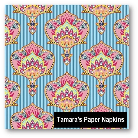 paper india napkins decoupage STYLE 33 Paper Napkins, Blue, Napkins, 4 INDIA Decoupage