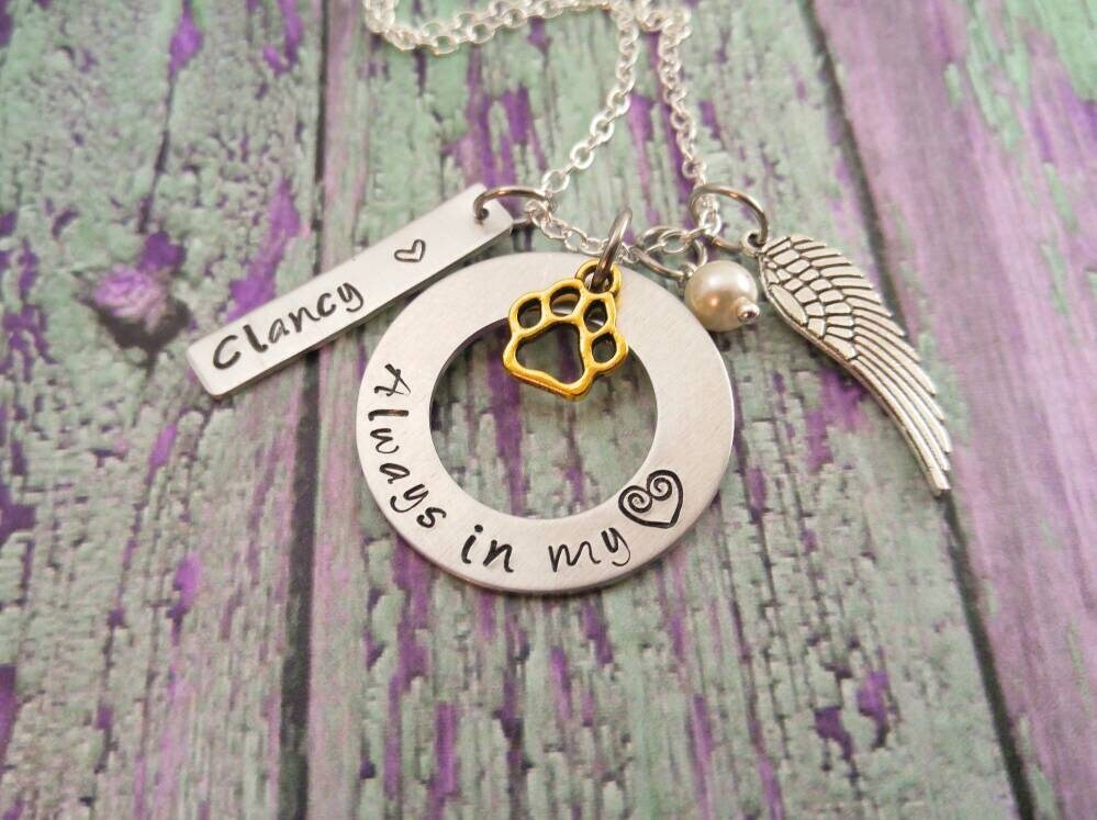 Silver Dog Memorial Jewelry Dog Memorial Necklace Dog
