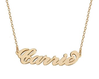 Carrie Style Name Necklace Chain 18K Gold Plated Personalized Name Chain Necklace Select any name to personalize
