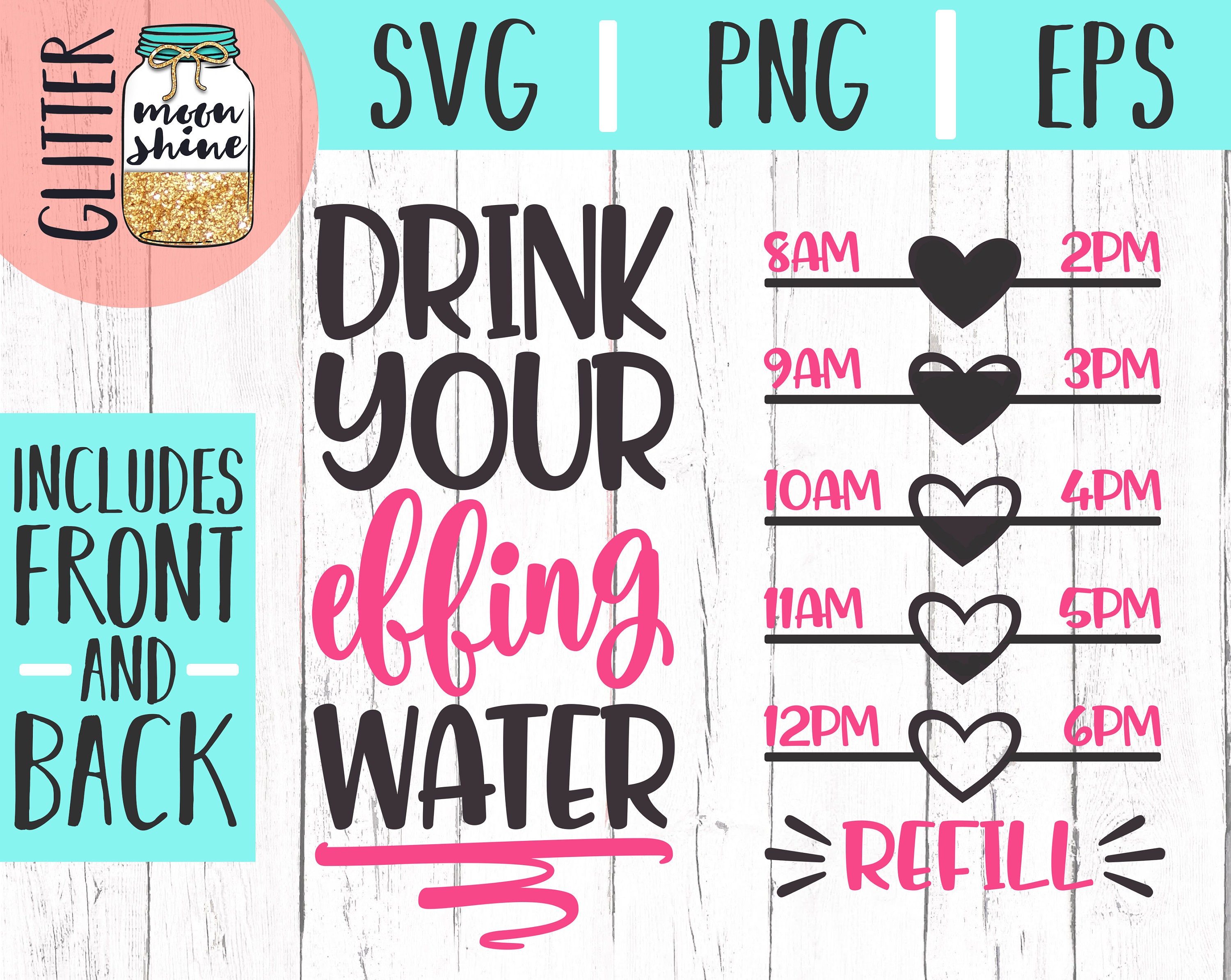 Download Drink Your Effing Water Tracker svg dxf eps png Files for