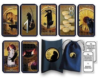 Lady Black Cat Tarot Decks designed and digitally painted by Anne Adden.