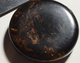 1 1/2 in Vintage Bakelite Marbled Brown Backgammon Chip