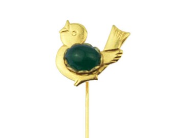 Gold Bird Stick Pin, Gold Bird Brooch, Gold Bird Pin