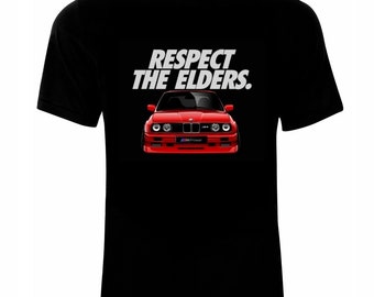 BMW E 30 Respect The Elders Logo T-Shirt