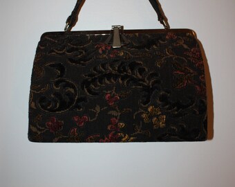 Vintage carpet tapestry bag